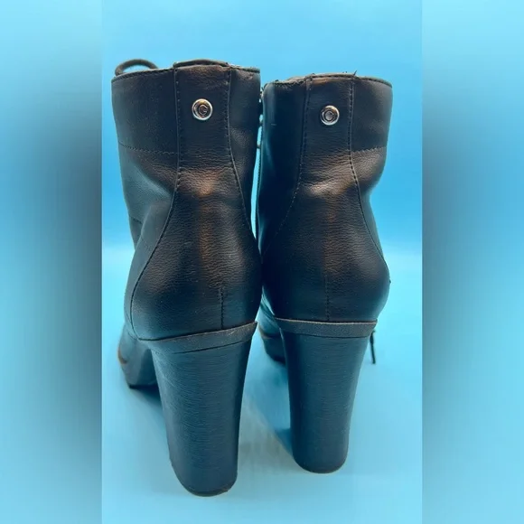 BCBG Black Lace-Up High Heel Boots - Picture 5 of 9